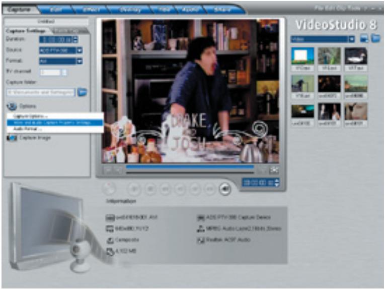 ADS TECH INSTANT VIDEO PCI PTV-390 - Step 1. Setting Video and Audio Capture Properties: - 1