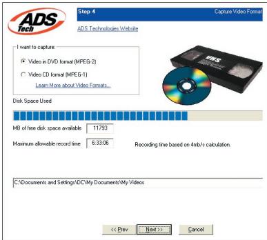 ADS TECH INSTANTDVD+MP3 - Choose video format - 1
