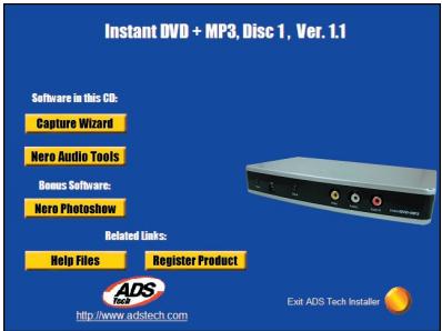 ADS TECH INSTANTDVD+MP3 - Plug It In - 1