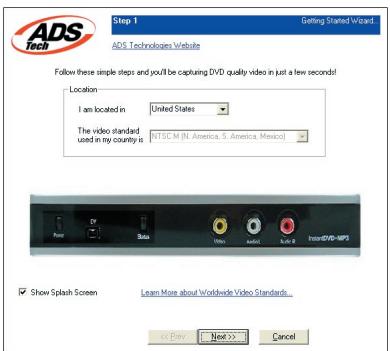 ADS TECH INSTANTDVD+MP3 - Ouvrir CapWiz - 1