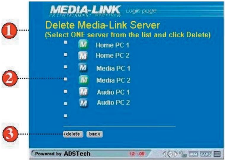 ADS TECH MEDIA-LINK MLX-581 - Comment supprimer d'un PC de serveur de media-link - 1