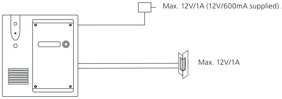 MARMITEK DOORPHONE 120 - Connecting an electric door opener (optional): - 1