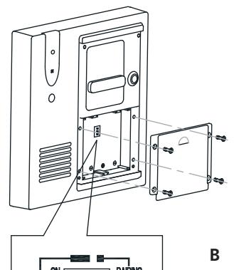MARMITEK DOORPHONE 120 - Channel settings door unit (only for door units with a single doorbell button (1)): - 2