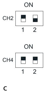 MARMITEK DOORPHONE 120 - Channel settings door unit (only for door units with a single doorbell button (1)): - 4