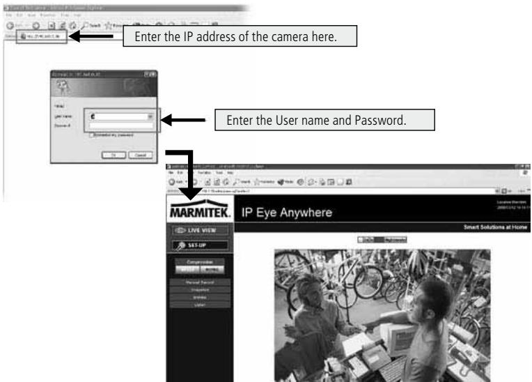 MARMITEK IP EYE ANYWHERE - Accessing to the Camera - 1