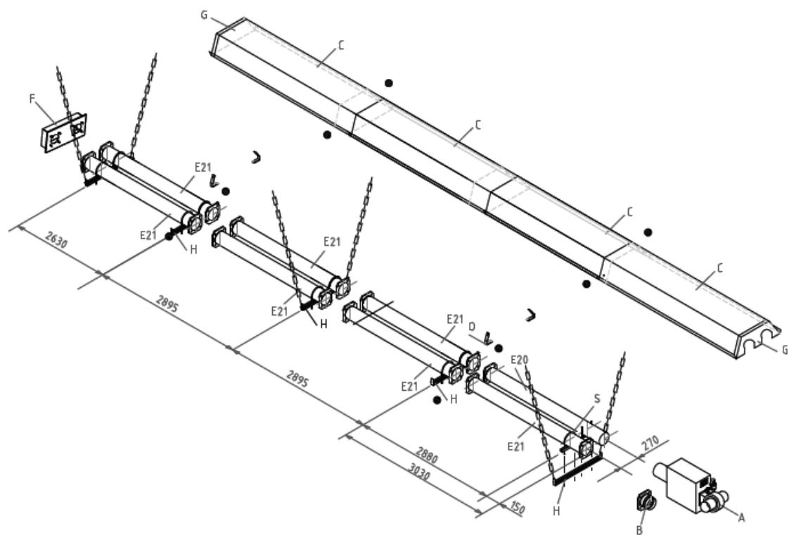 S.PLUS RBT 500 DA - - Assemblage et dimensions RBT 500 DA - 1