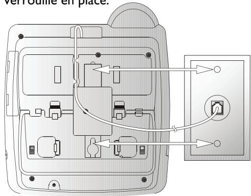 AT&T AT&T 950 - Branchez le fil téléphonique dans la prise modulaire et installez le socle au mur, tel que démontré - 1