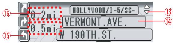 ECLIPSE E-ISRV CD5100 - Affichage de la liste des repères : permet d'afficher une liste des repères de guidage suivants et des directions à prendre (jusqu'à 3 repères de guidage à partir de votre position actuelle). - 1