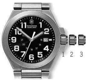 VICTORINOX SWISS ARMY GENERAL MULTI-WATCH - Setting the time: - 1