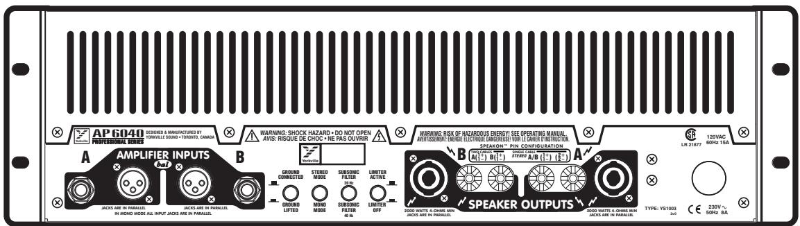 YORKVILLE AP6040 - Specifications - 2