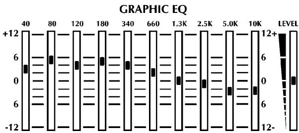 YORKVILLE BASS MASTER 400 - GRAPHIC EQUALIZER SETTINGS - 6