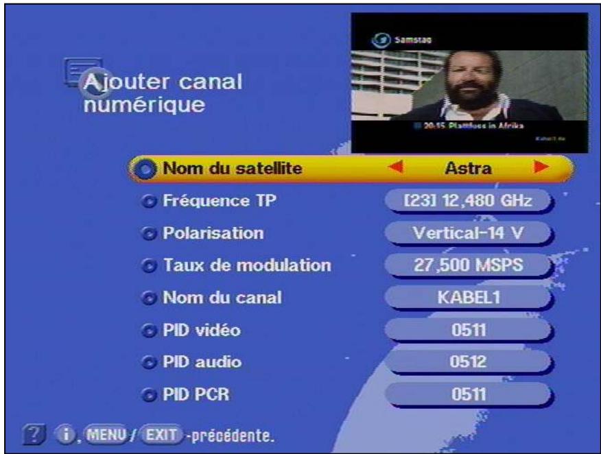 KATHREIN DVR UFD 554S - Ajouter manuellement des chaînes - 2