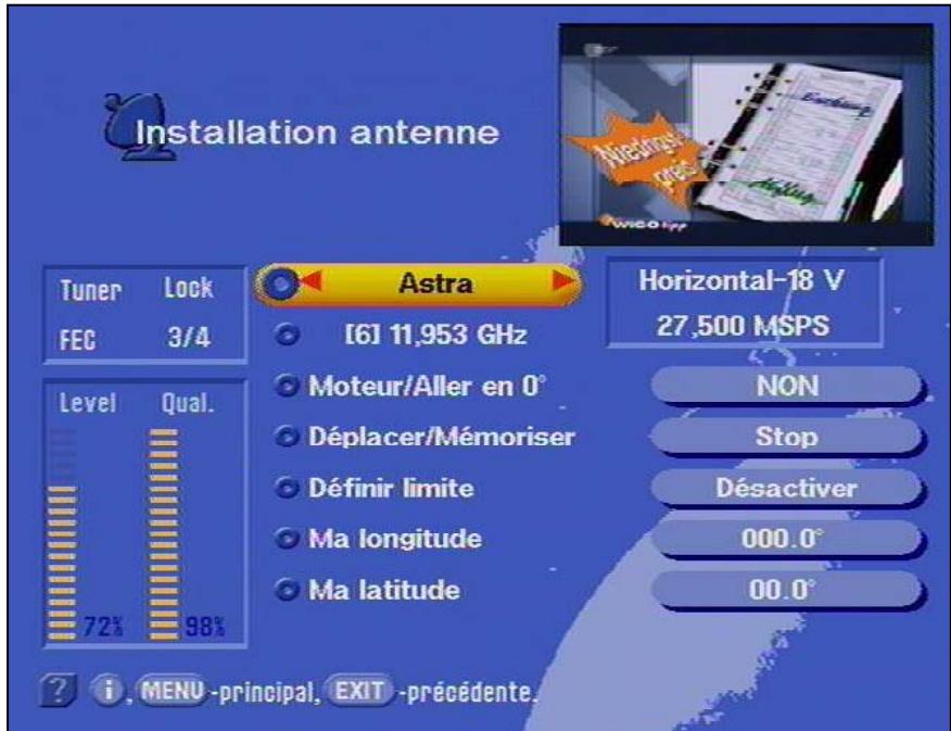 KATHREIN DVR UFD 554S - Réglages de l'antenne - 1