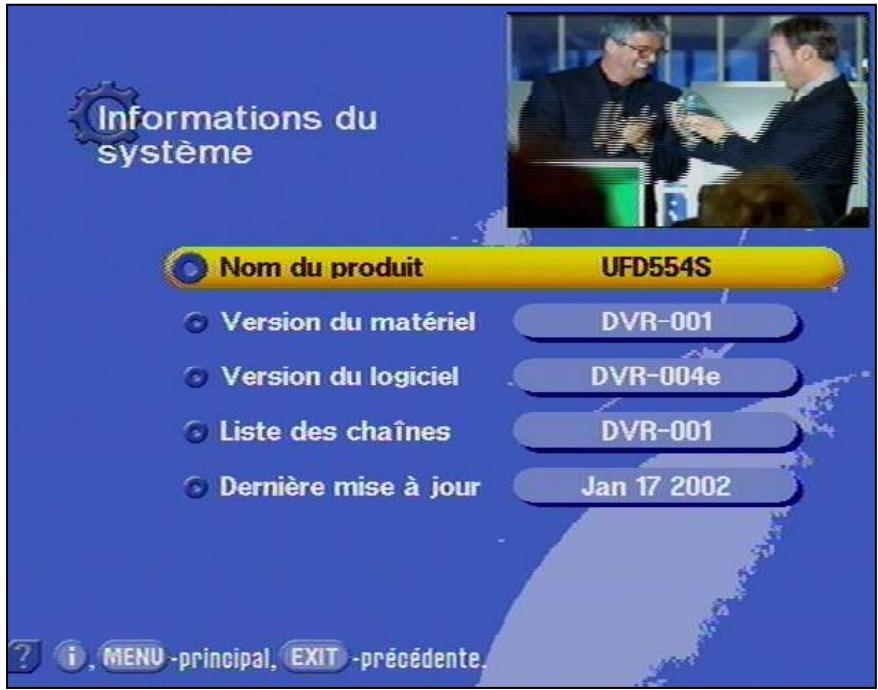 KATHREIN DVR UFD 558 - Informations du système - 1