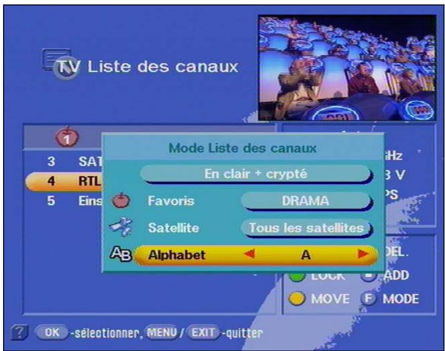 KATHREIN DVR UFD 558 - Recherche alphabétique de chaînes - 1