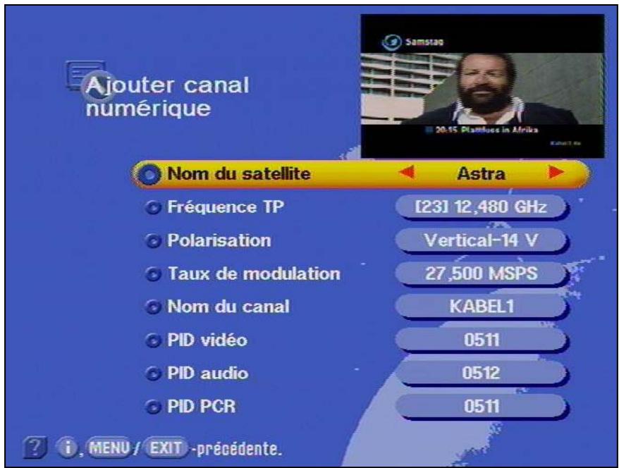 KATHREIN DVR UFD 558 - Ajouter manuellement des chaînes - 2