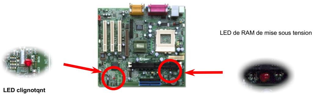AOPEN MX3S - LED de RAM de mise sous tension &amp; LED clignotant - 1