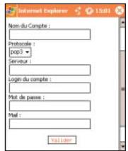 SPV C500 - Pour paramétrer l'accès à vos comptes de messagerie, saisissez : - 1