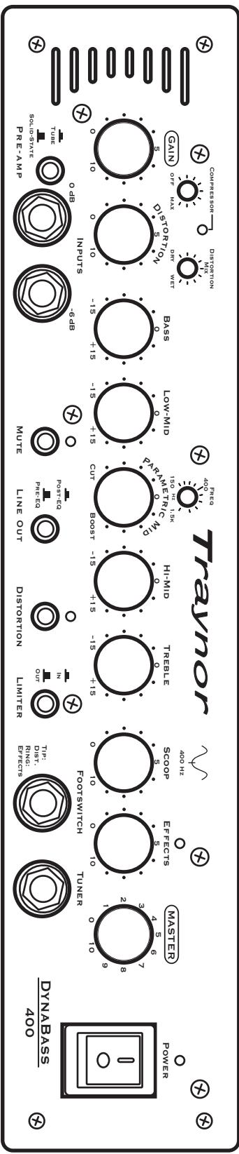 TRAYNOR DYNABASS 400 - DynaBass 400 User Settings - 2