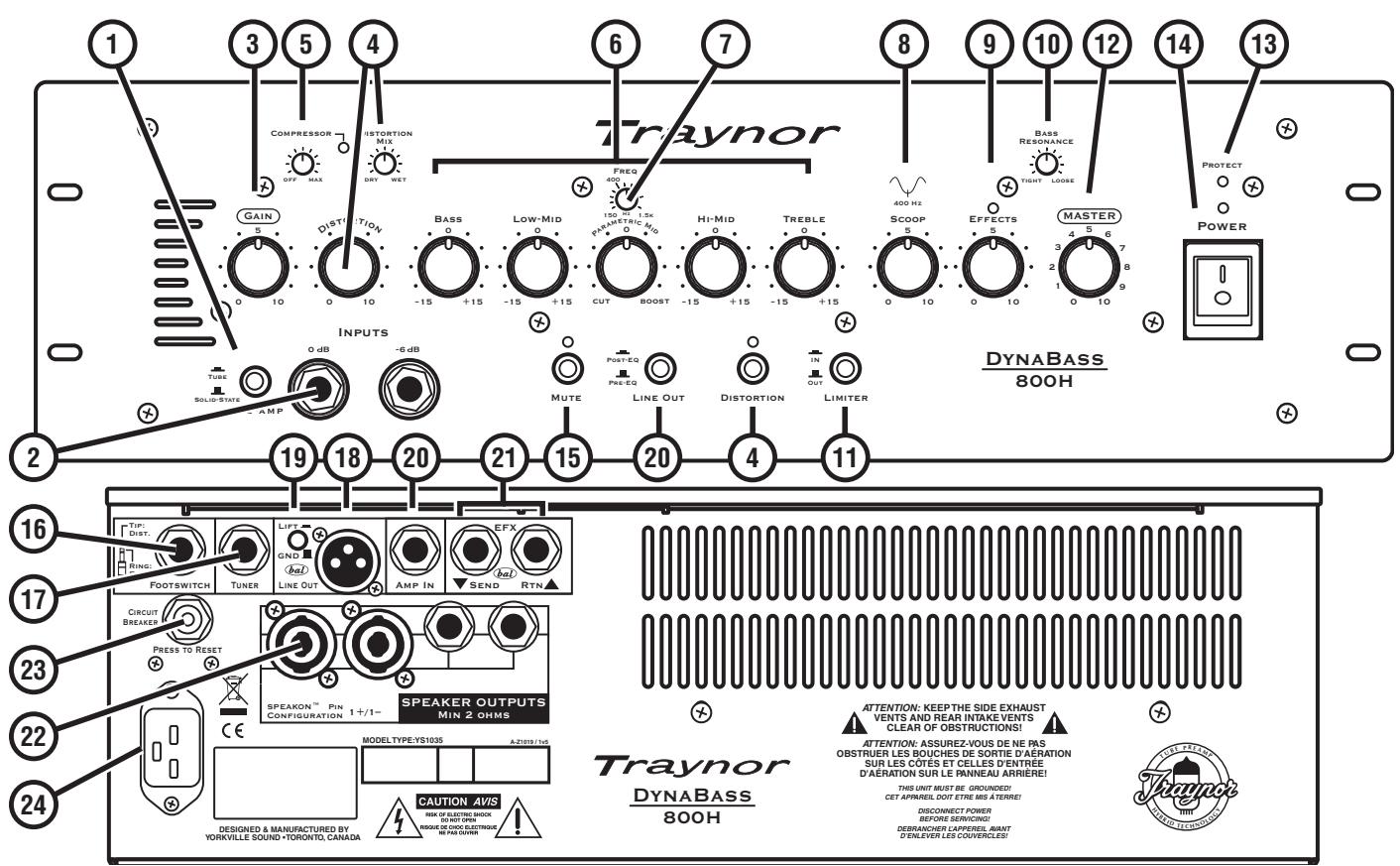 TRAYNOR DYNABASS 800H - DynaBass 800H - 1