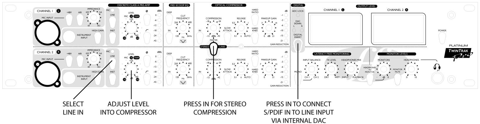 FOCUSRITE TTPRO - DIGITAL INSERT FOR STEREO COMPRESSION AND MASTERING, PLUS COMPRESSOR SIDECHAIN INSERT FOR FREQUENCY-SELECTIVE COMPRESSION - 2