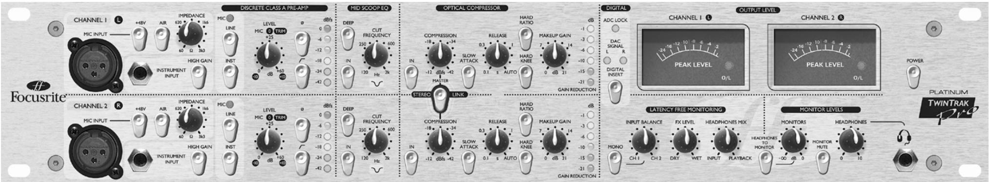 FOCUSRITE TTPRO - WARNING: DIESES GERÄT MULLS DURCH DAS KALTGERÄTEKABEL GEERDET WERDEN. UTER KEINEN UMSTÄNDEN SOLLTE DIE NETZERDUNG VON DER NETZLEITUNG GETRENNT WERDEN. - 1
