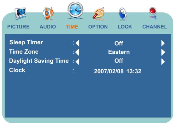 JENSEN JE1507DC - Accessing the Time Menu - 3