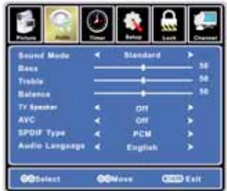 JENSEN VOYAGER JE4208 - Menu audio: - 1