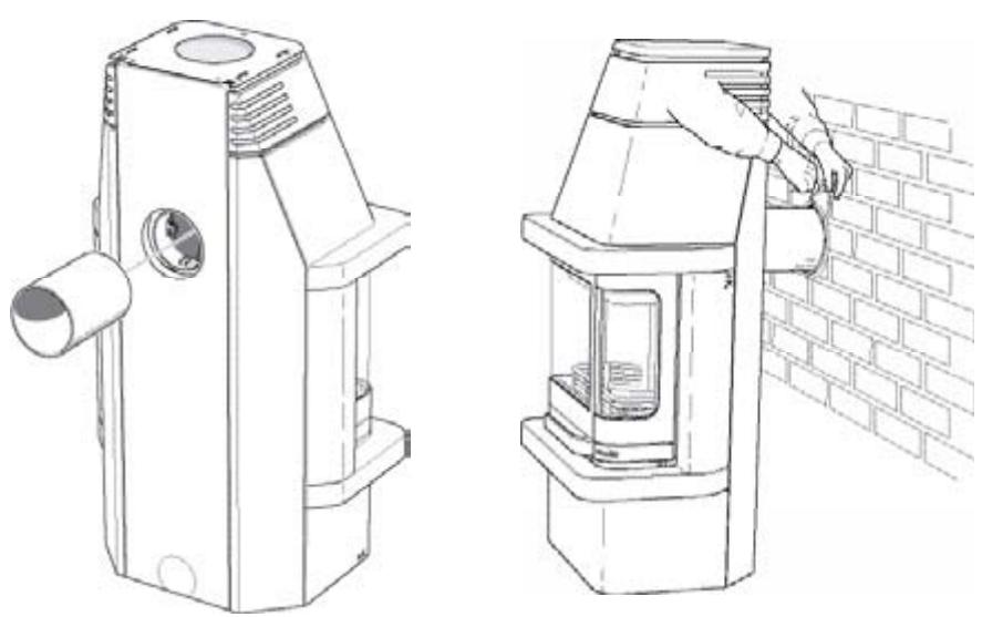 HANDOL H25T - Raccordement par l'arrière au conduit de cheminée - 3