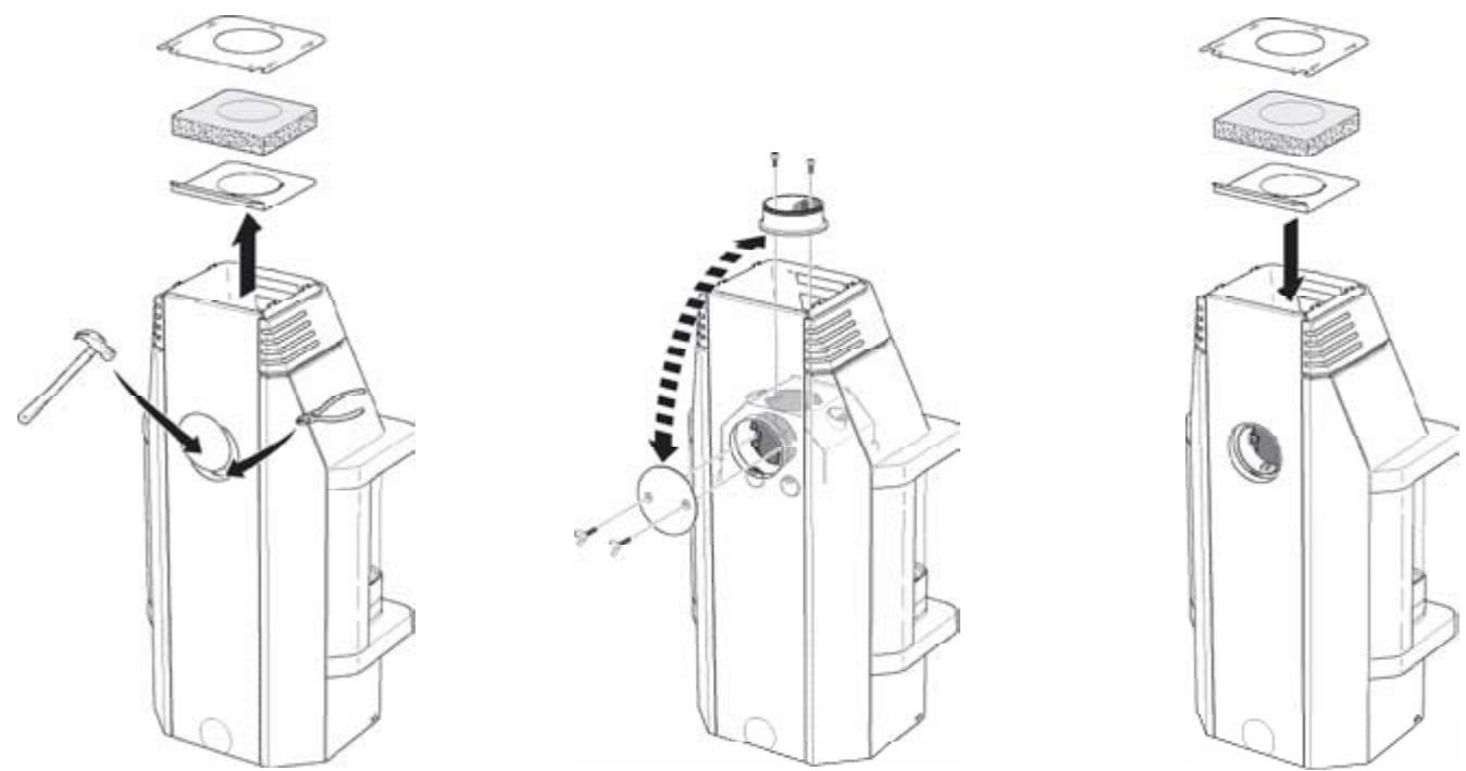 HANDOL H25T - Raccordement par l'arrière au conduit de cheminée - 2