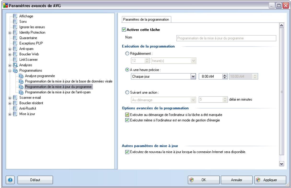 AVG INTERNET SECURITY - Programmation de la mise à jour du programme - 1