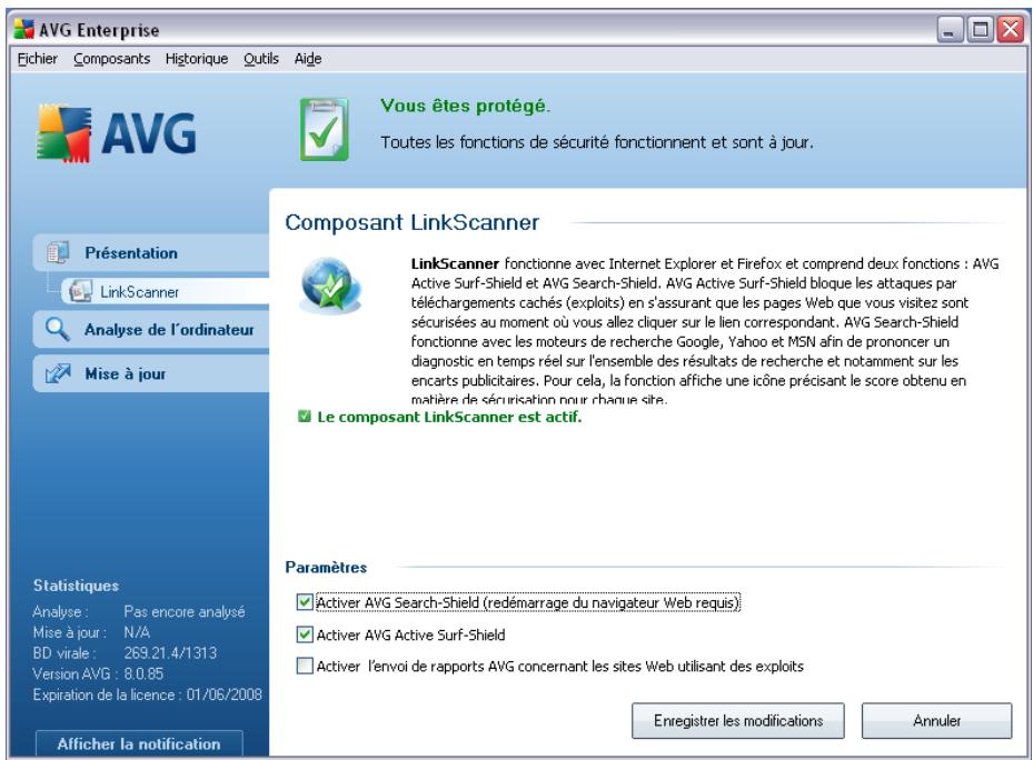 AVG INTERNET SECURITY 8.5 - Interface de link scanner - 1