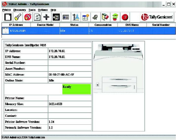 TALLY 9045N - Programa de administración TGNet Admin - 1