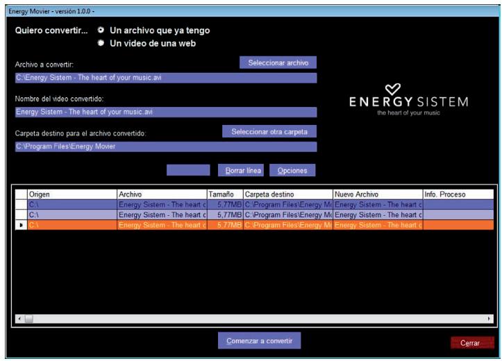 ENERGY SISTEM ENERGY 5021 - ENERGY MOVIER: CONVERSION DE VIDEOS AVI - 1