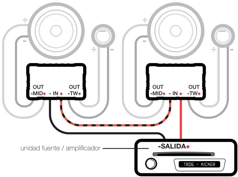 AUDIO DESIGN QS60.2 - Crossover en configuración de 2 vías | Dos conjuntos de componentes por canal - 1