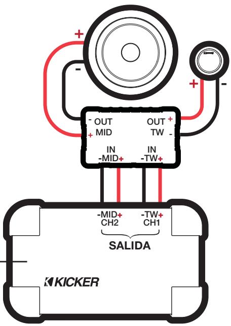 AUDIO DESIGN QS65.2 - Crossover en configuración biamplificada Dos canales por Conjunto de componentes - 1