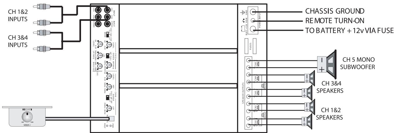 MB QUART PAB 1200.1 - Minimum pour les impédances globales du haut-parleur: - 1