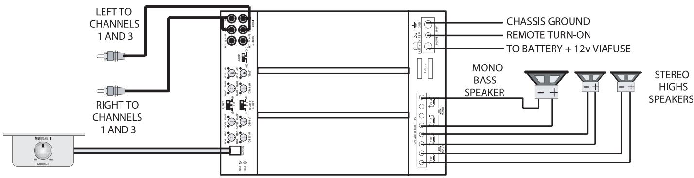 MB QUART PAB 1200.1 - Minimum pour les impédances globales du haut-parleur: - 1