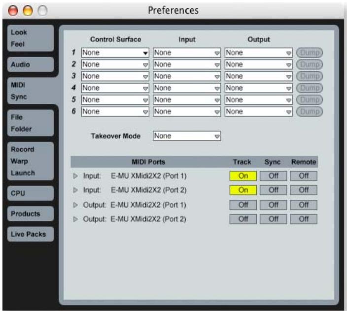 E-MU 1212 PCIE - Sélectionnez l'interface MIDI - 2
