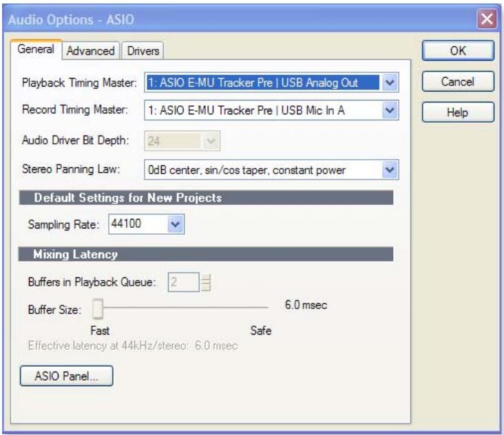E-MU 1212 PCIE - Configuration des options audio - 1