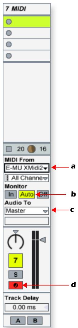 E-MU 1212 PCIE - - Enregistrement d'une piste MIDI dans live avec un clavier MIDI - 5