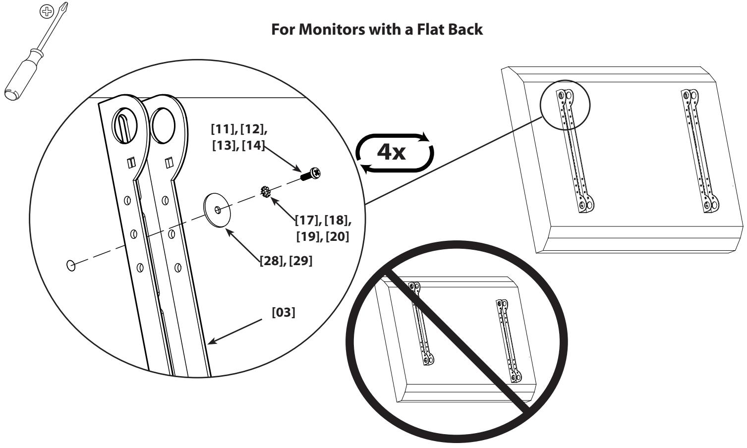 SANUS VISIONMOUNT FLAT PANEL WALL MOUNT-VMAA18 - Supplied Parts and Hardware - 32