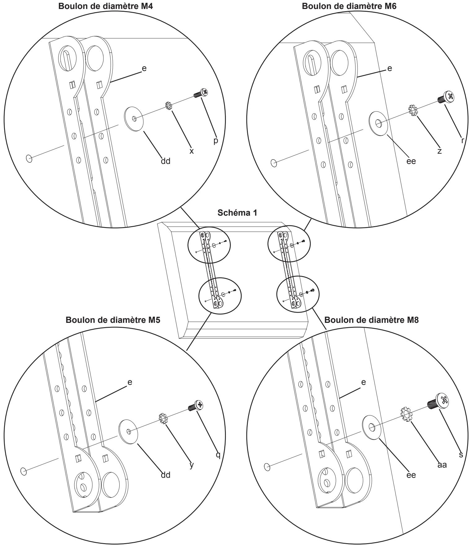 SANUS VISIONMOUNT FLAT PANEL WALL MOUNT-VMAA26 - Étape 1 : montage des supports du moniteur sur un téléviseur à panneau arrêté plat - 1