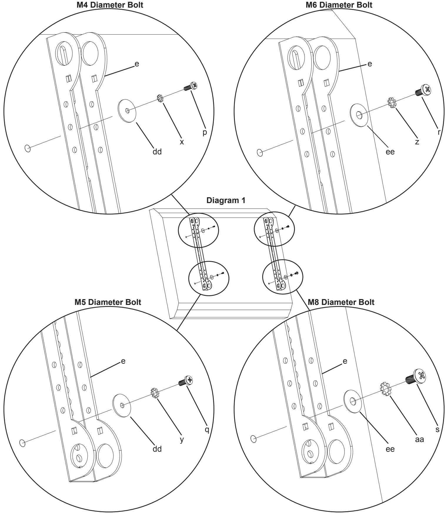 SANUS VISIONMOUNT FLAT PANEL WALL MOUNT-VMAA26 - Step 1: Mounting Monitor Brackets to a television with a Flat Back - 1