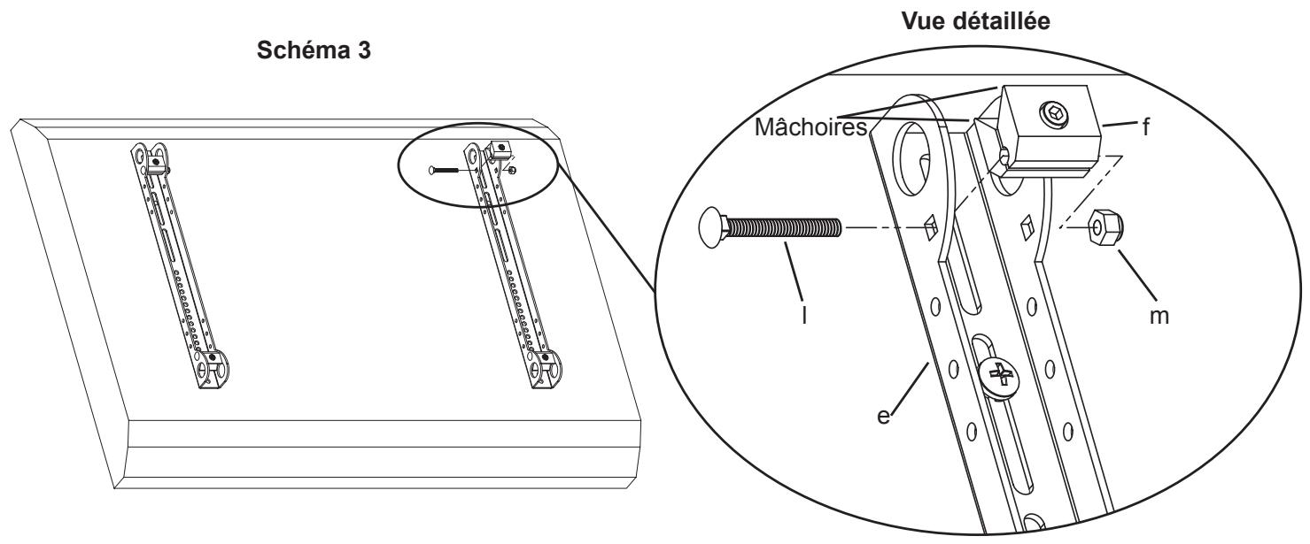 SANUS VISIONMOUNT FLAT PANEL WALL MOUNT-VMAA26 - Étape 3 : ajout de l'étau sur les supports du moniteur : - 1
