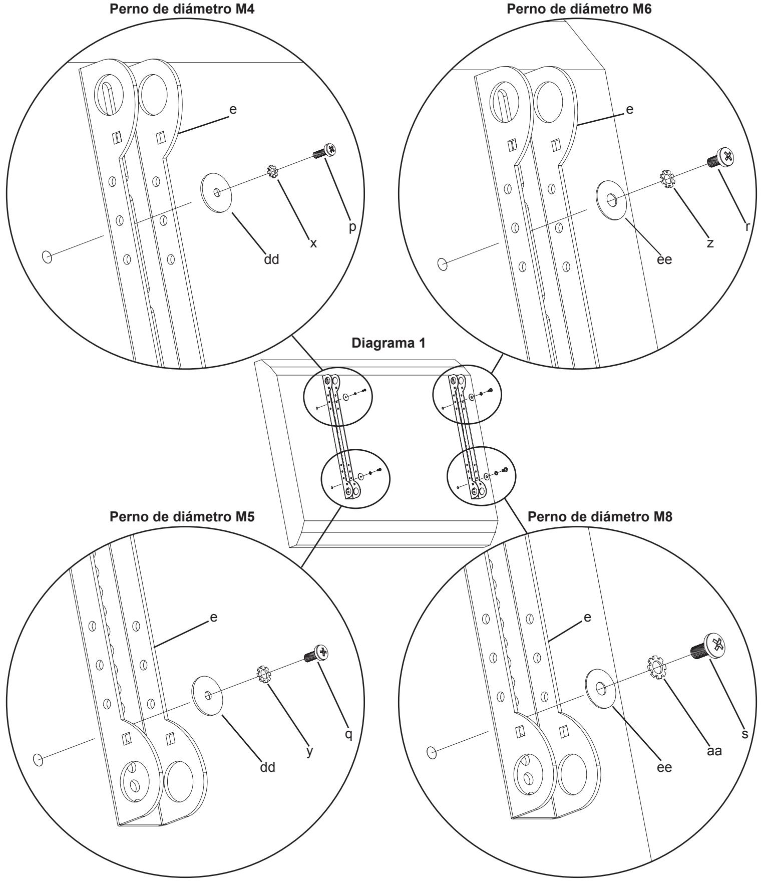 SANUS VISIONMOUNT FLAT PANEL WALL MOUNT-VMAA26 - Paso 1: Instalación de los soportes del monitor para un televator con la parte trasera plana - 1