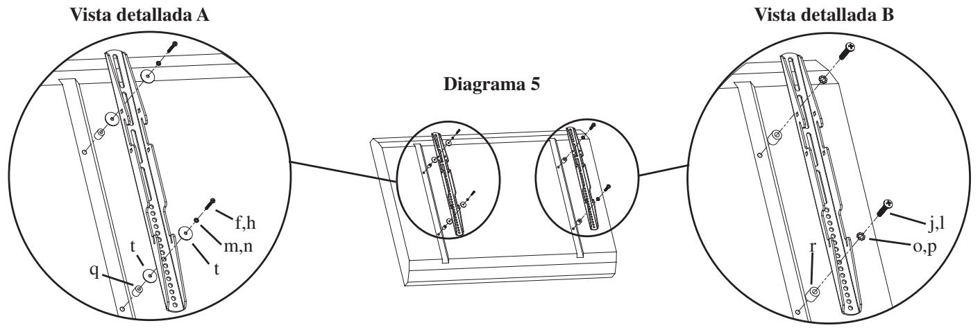 SANUS VISIONMOUNT FLAT PANEL WALL MOUNT-VMPL2 - Paso 5: Conexión de los soportes de monitor a un televator con insertos roscados. - 1