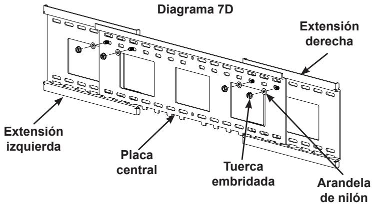 SANUS VISIONMOUNT FLAT PANEL WALL MOUNT-VMPL3 - Paso 5: Acoplamento de los soportes de monitor de perfil bajo a un telesor con la parte trasera curva o con una obstruccionerca del inserto roscado - 6