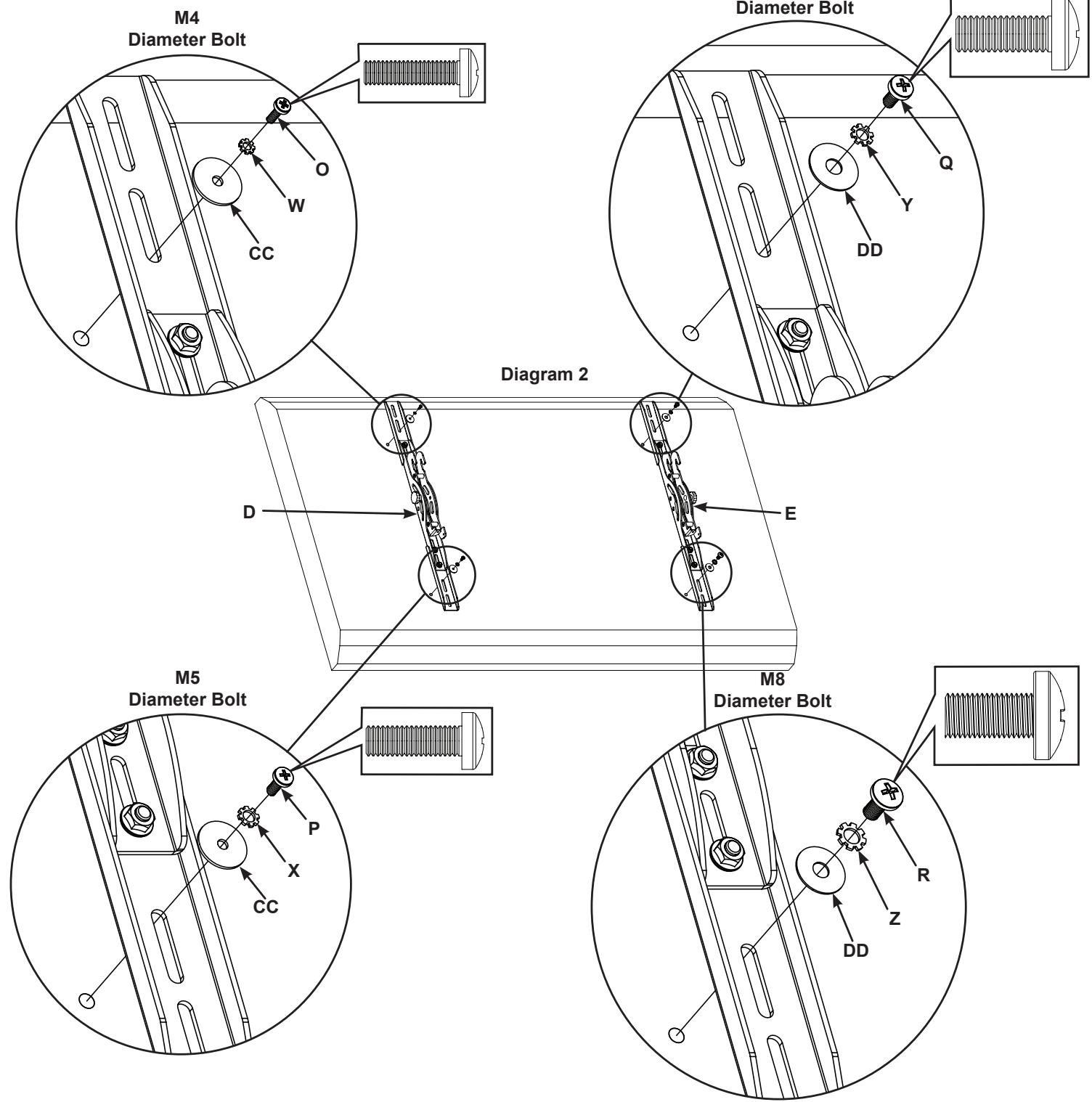 SANUS VISIONMOUNT FLAT PANEL WALL MOUNT-VMPL3 - NOTE: If the latch is within reach from the bottom of the television, the Latch Extension (C) is not required. - 2