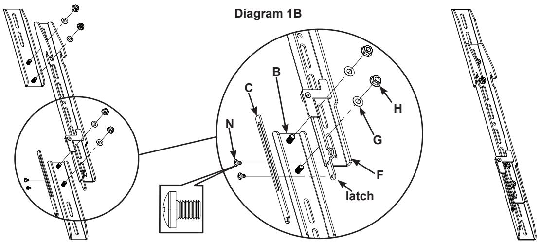 SANUS VISIONMOUNT FLAT PANEL WALL MOUNT-VMPL3 - NOTE: If the latch is within reach from the bottom of the television, the Latch Extension (C) is not required. - 1